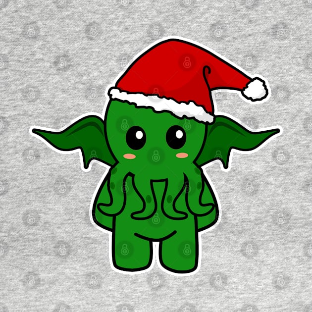 Cthulhu With A Christmas Hat by LunaMay